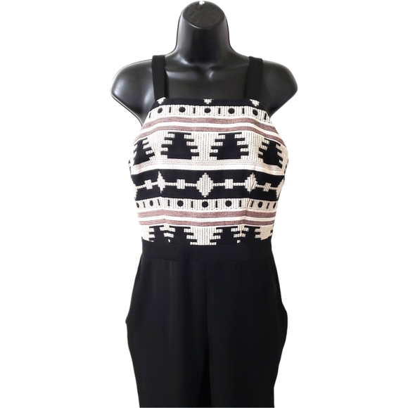 Anthropologie Nomad Morgan Carper La Sierra Aztec Print Jumpsuit Sz 6P - Picture 2 of 15